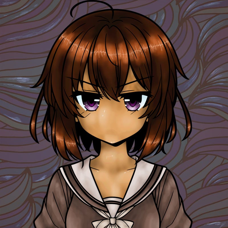 anime girl with bitter expression