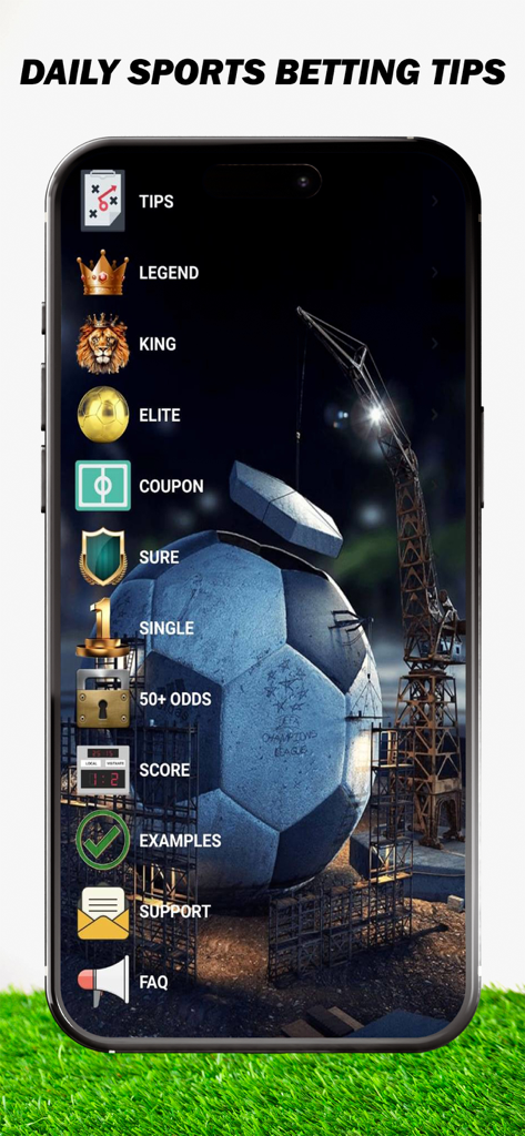 Supertips mobile app home screen showing a menu for daily sports betting tips and predictions