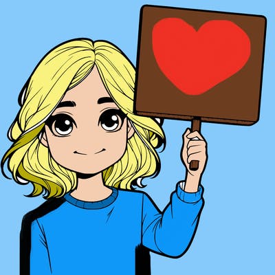 realistic girl holding up a sign