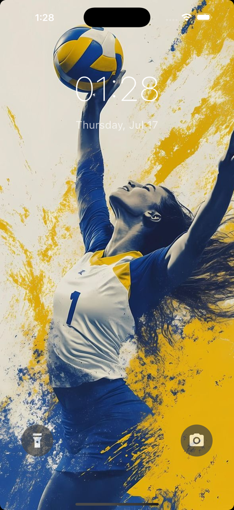 iPhoneのロック画面にある、女子サッカー選手の芸術的な4K壁紙