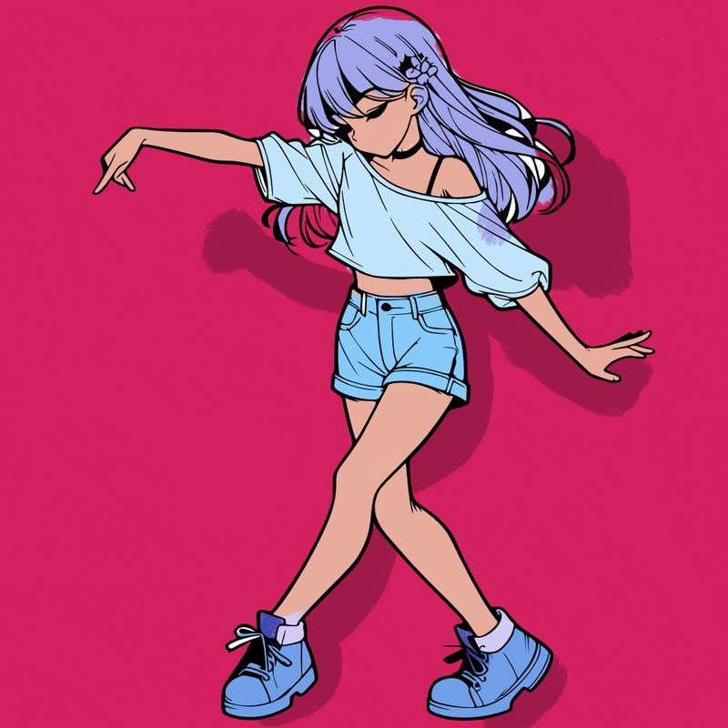 realistic girl danceing