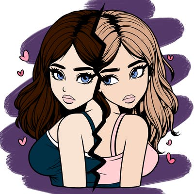 realistic girl split