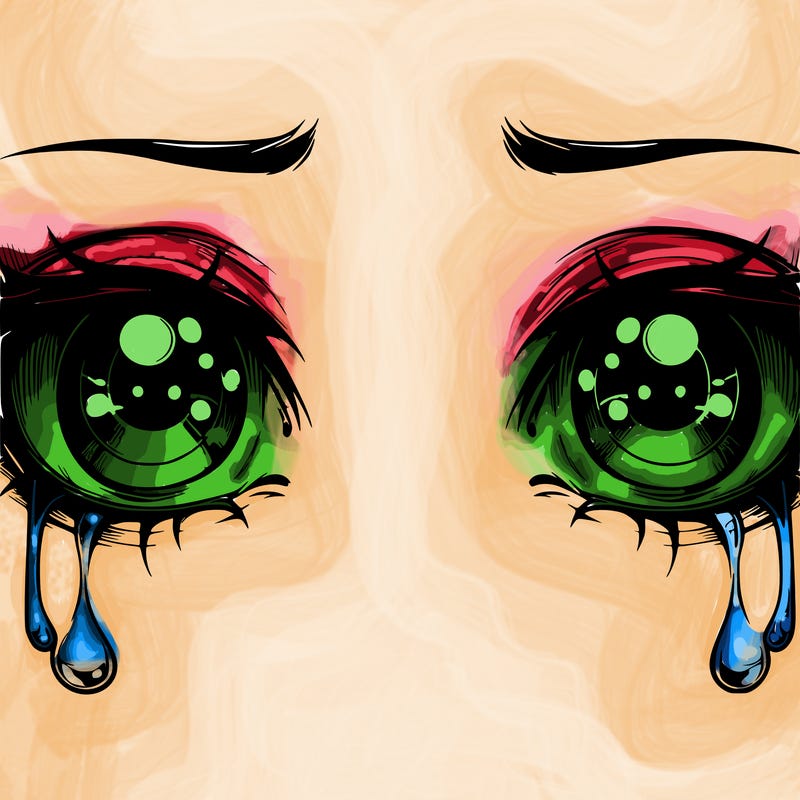 realistic eyes with tears