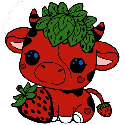 cute strawberry cow