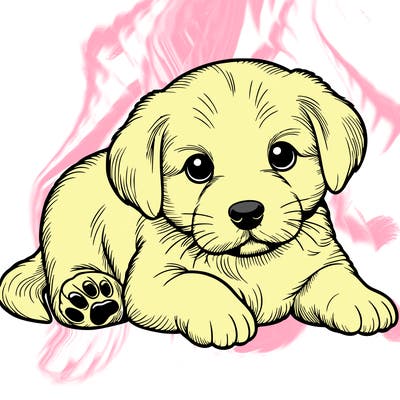 a cute realistic puppy