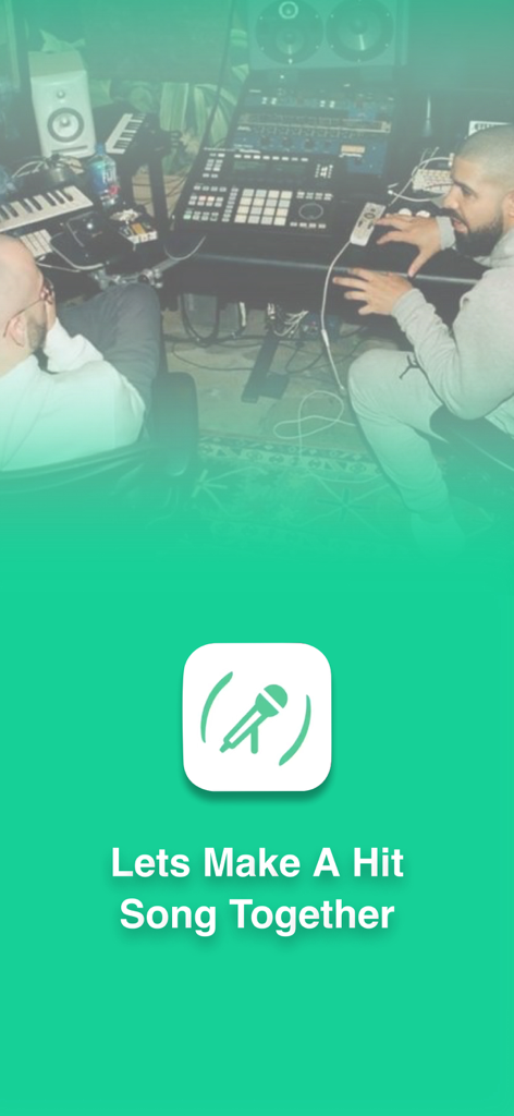 Song Maker: Sing & Make Music - Intro screen of Song Maker app with hit song creation prompt