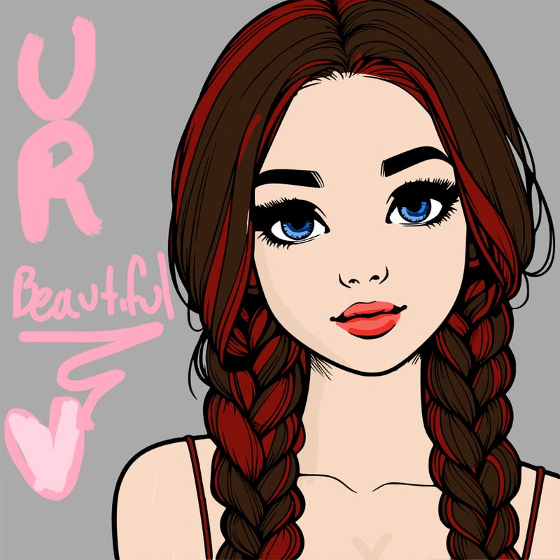 realistic girl with braids