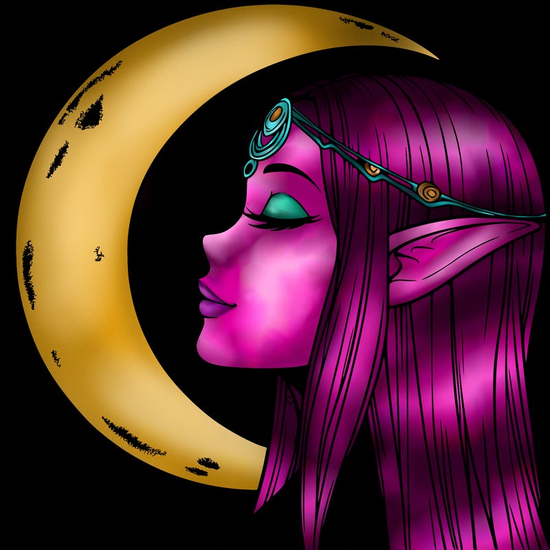 a realistic moon elf