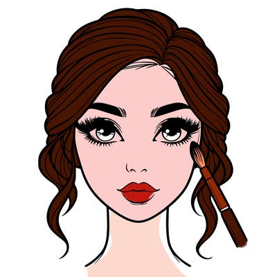 realistic person with makeup