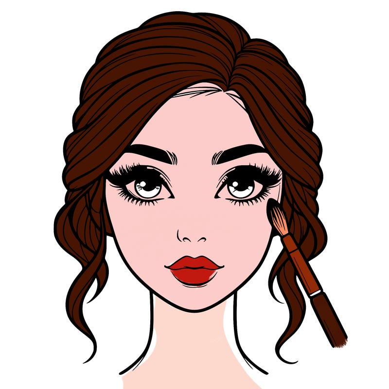 realistic person with makeup