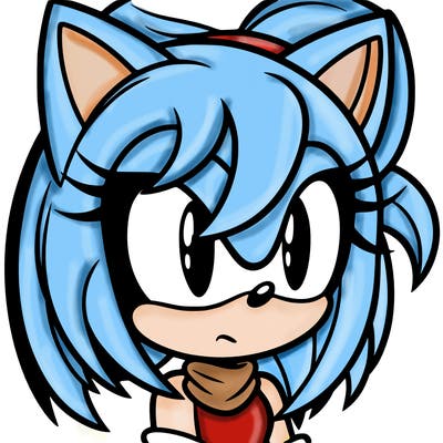female sonic character with her hair in front of her eyes