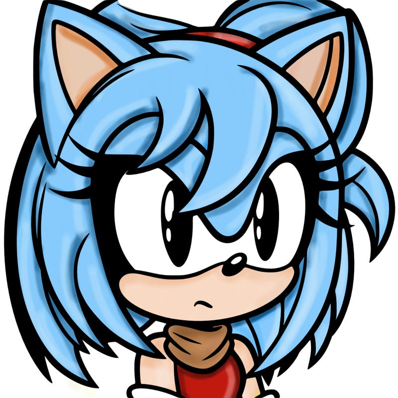 female sonic character with her hair in front of her eyes