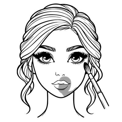 realistic person with makeup