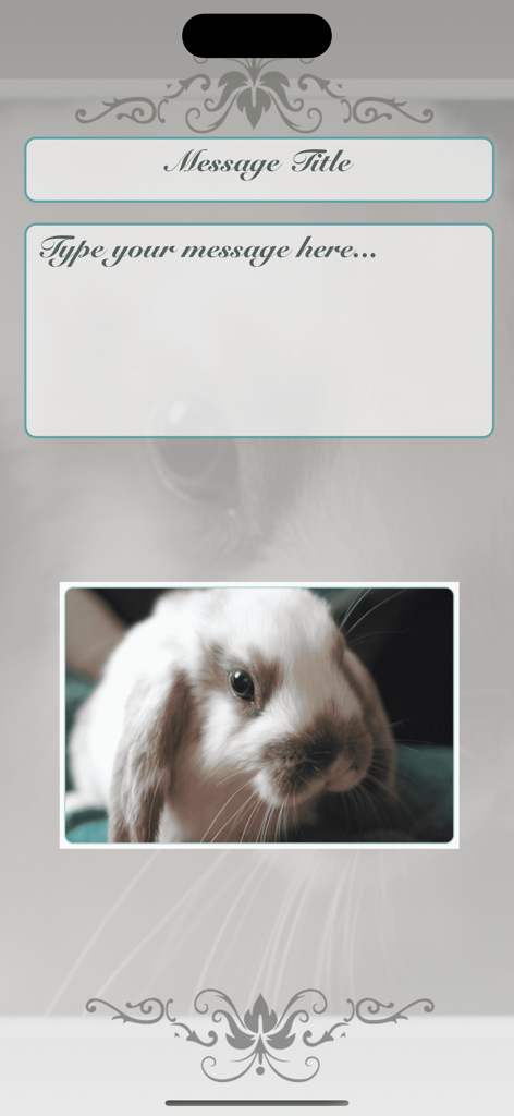 Happy Easter • Greeting cards - App interface for creating a personalized Easter greeting card with a bunny photo