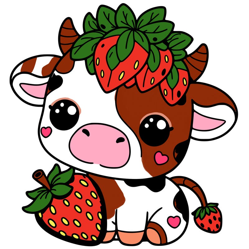 cute strawberry cow