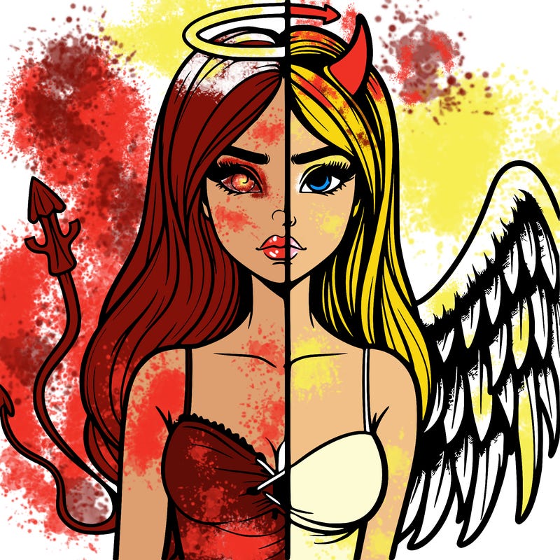 devil vs angel realistic girl