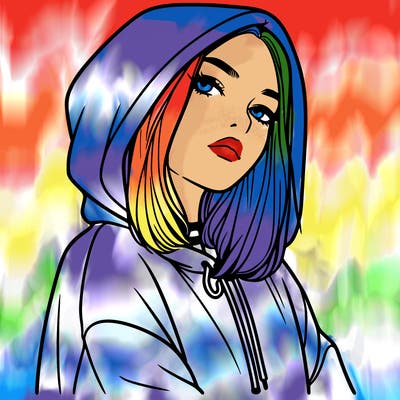 a realistic girl in a hoodie