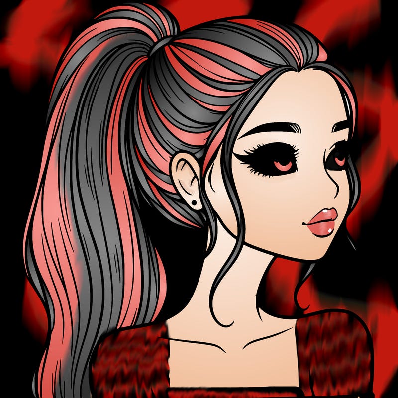 a beautiful and realistic girl with a high pony tail