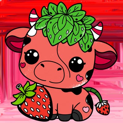 cute strawberry cow