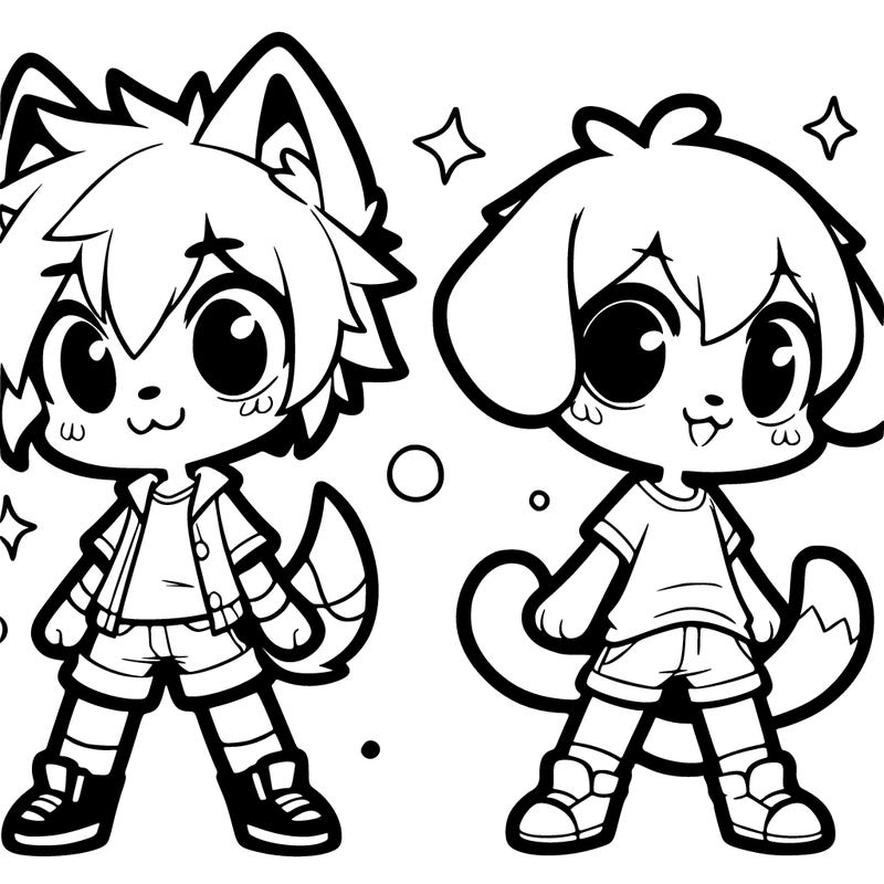 2 chibi catnape und dogday