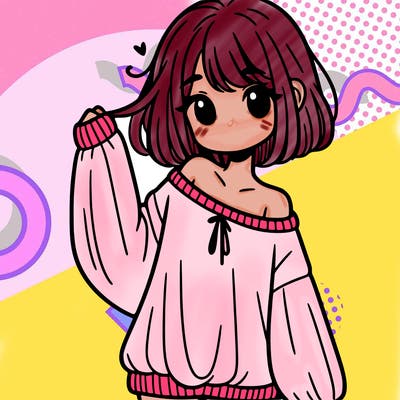 girl in baggy sweater hanging off her shoulder