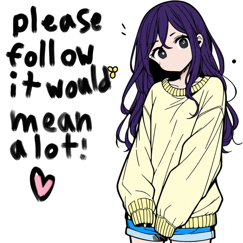 manga teen girl  in a sweater and baggy pants