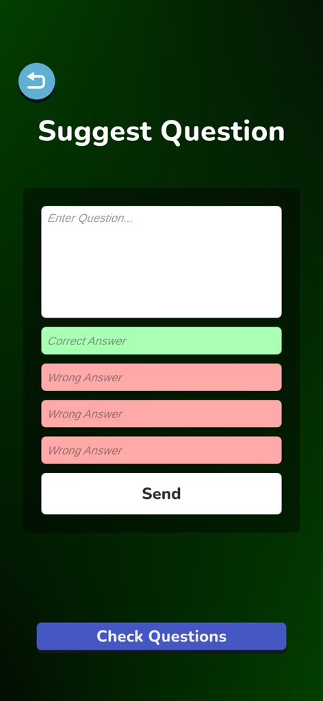 Breaking Bad Quiz - Tela de sugestão de pergunta no aplicativo Quiz Breaking Bad