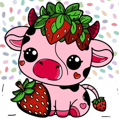 cute strawberry cow