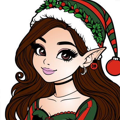christmas girl elf realistic