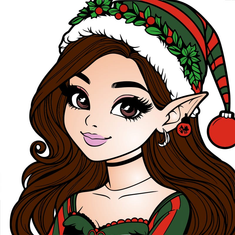 christmas girl elf realistic