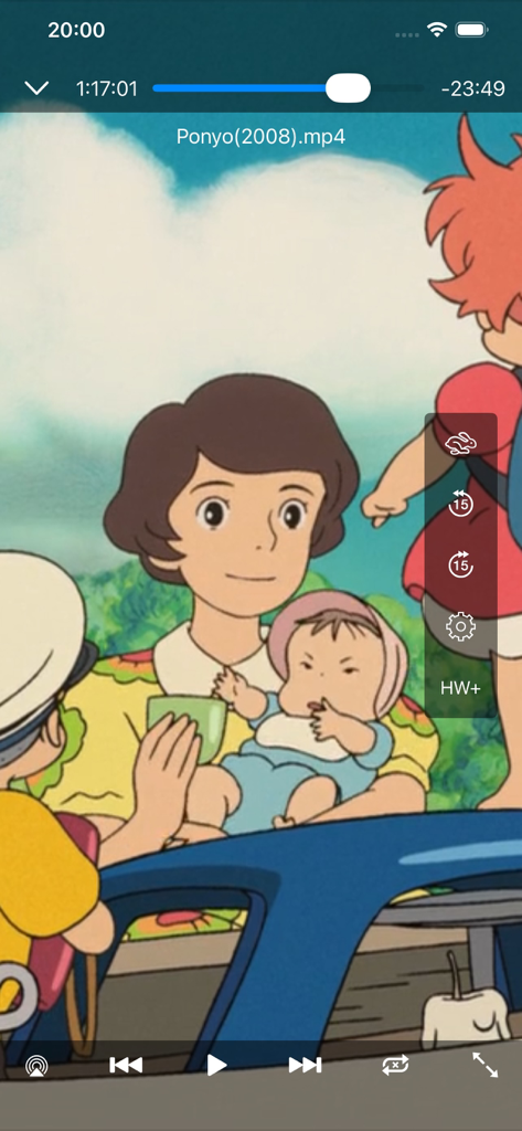 FE File Explorer Pro - In-app video player streaming a movie from a network server with playback controls.