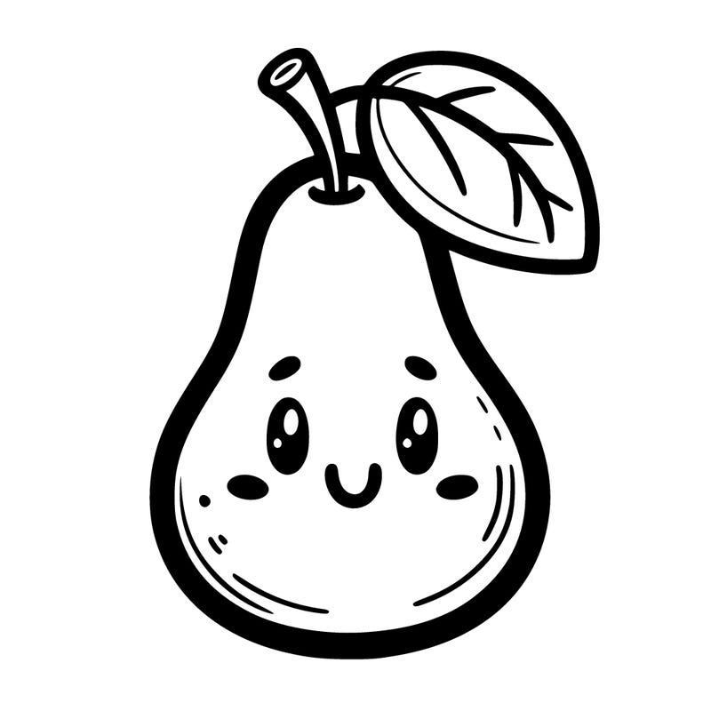 pear coloring picture