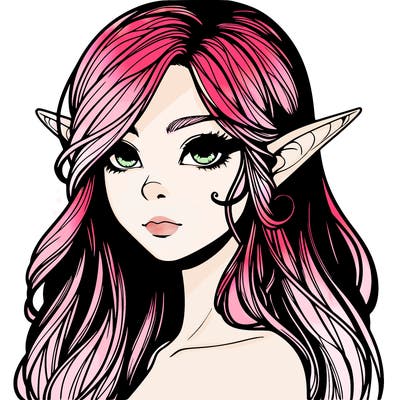 elf girl realistic dark fantasy