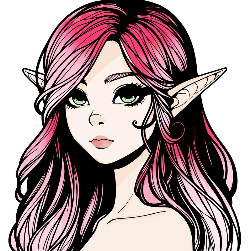 elf girl realistic dark fantasy