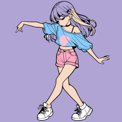 realistic girl danceing
