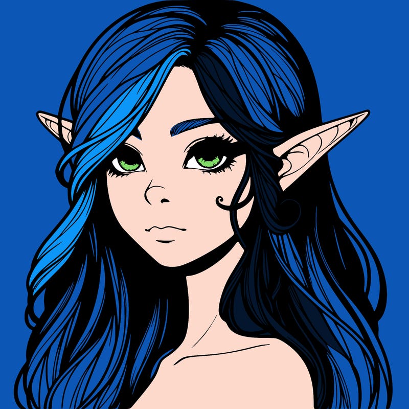 elf girl realistic dark fantasy