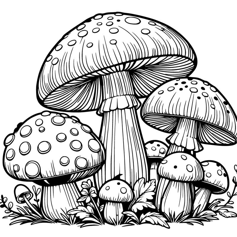 realistic mushroom coloring pages