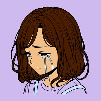 realistic girl crying