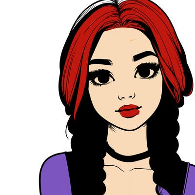 realistic girl with braids