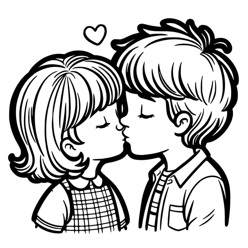 boy and girl kissing