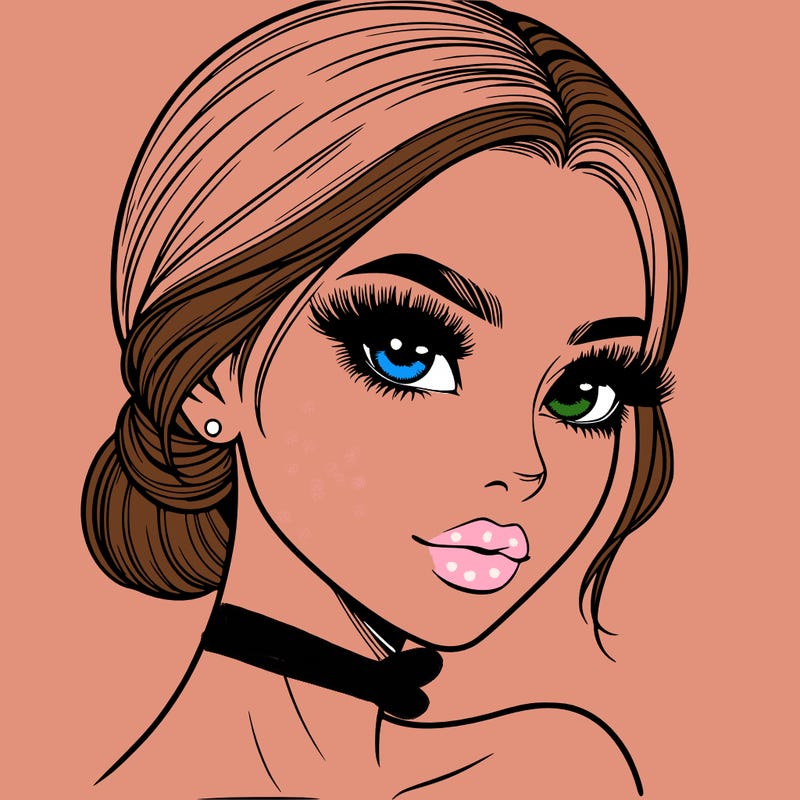 realistic girl with lashes