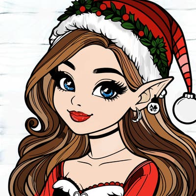 christmas girl elf realistic