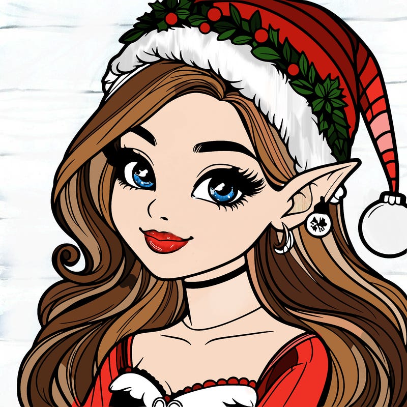 christmas girl elf realistic