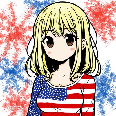 manga girl with plain top