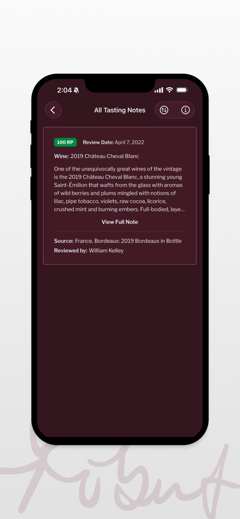 Robert Parker - Robert Parker Wine Advocate tasting note for a 2019 Chateau Cheval Blanc with a 100 point score