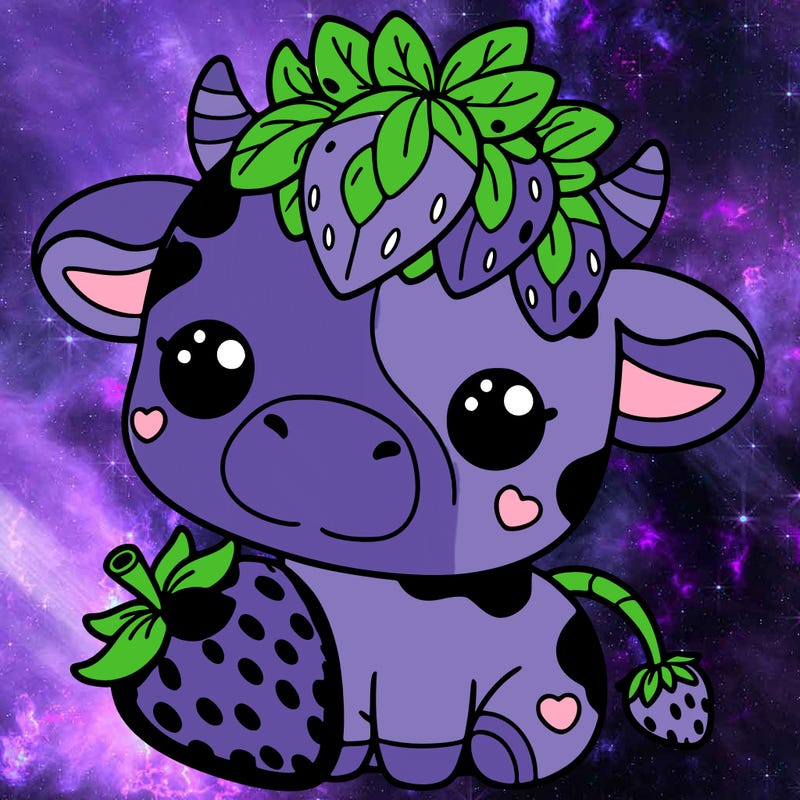 cute strawberry cow
