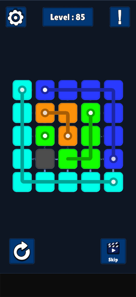 Color Box Connect - Color Box Connect mobile game level with colored paths on a grid
