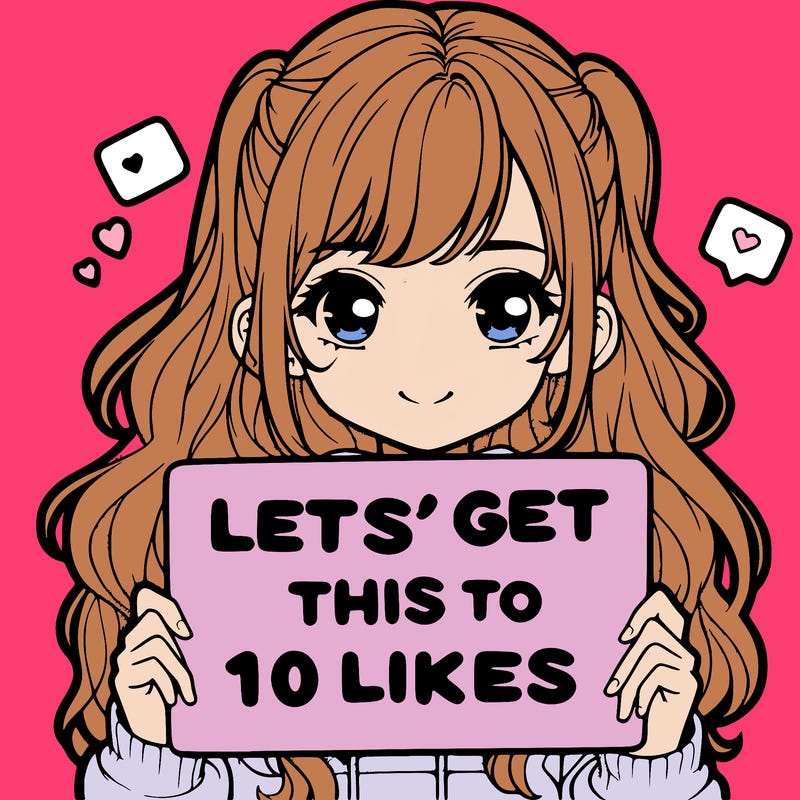 girl holding up sign that says let’s get this to 10 likes realistic