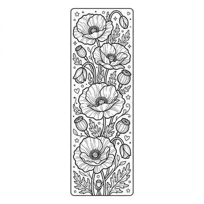 Unleash your creativity with this beautiful poppy bookmark coloring page, specially designed for teens. Its intricate floral pattern provides a relaxing and engaging artistic challenge for all skill levels.