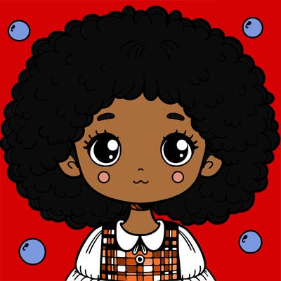 girl with puffy hair